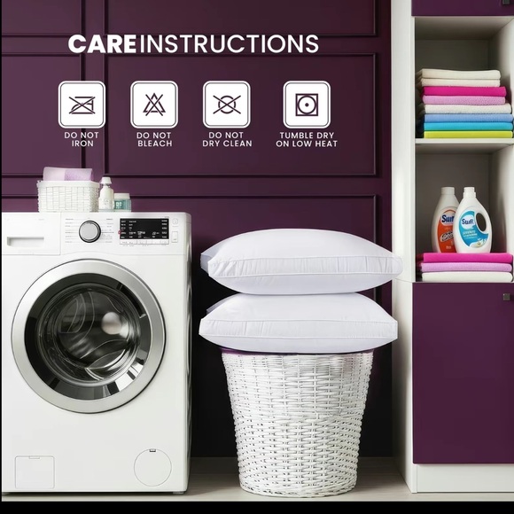 Hotel Quality Premium White Gusset Pillow Pack of 2 - Picture 5 of 6